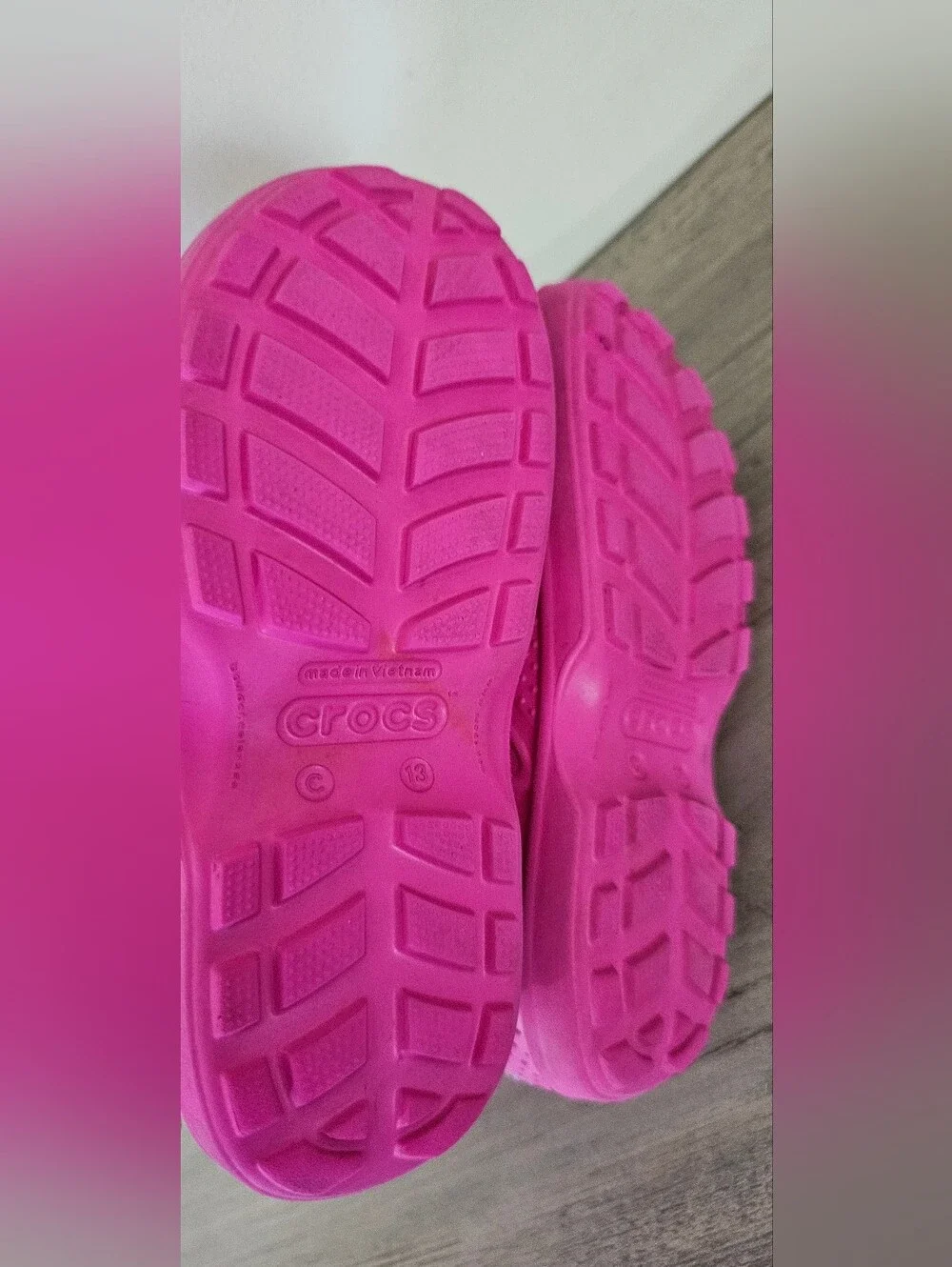 CROCS Kids Hot Pink Rain Boots with Butterfly Charm Toddler Girl C 13